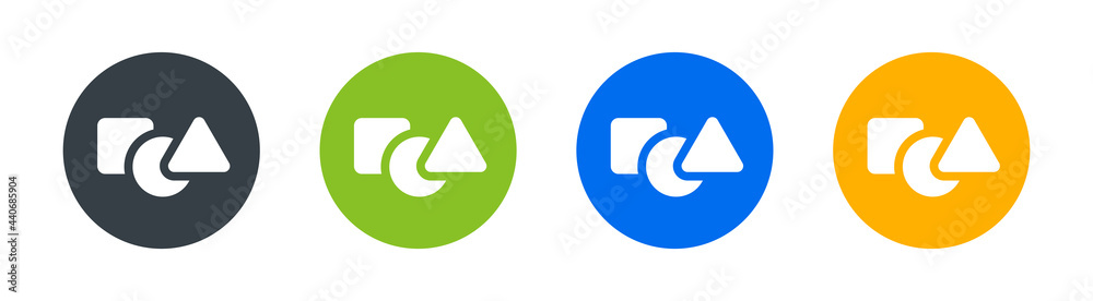 Set of geometric shapes as circle, square and triangle icon vector on white background. Set of geometric shapes as circle, square and triangle icon vector on white background.