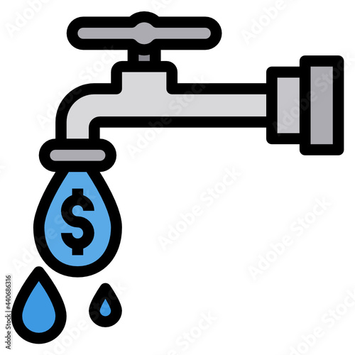 Faucet filled outline icon