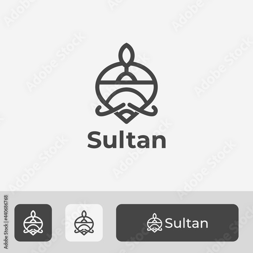 premium sultan logo vector, simple, clean, unique, modern, minimal abstract icon symbol with line art style photo