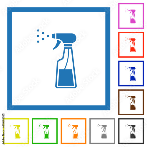 Spray bottle flat framed icons