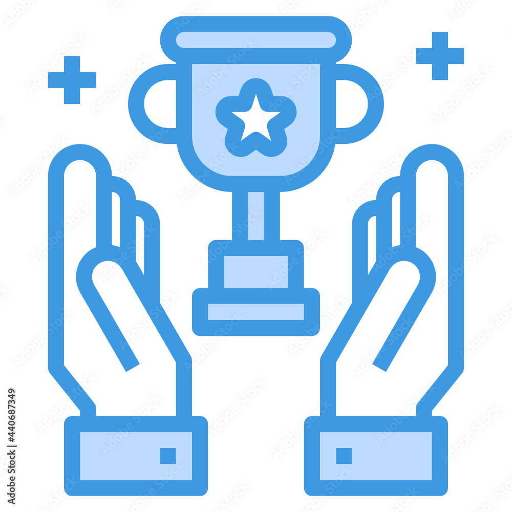 Trophy blue outline icon Trophy blue outline icon