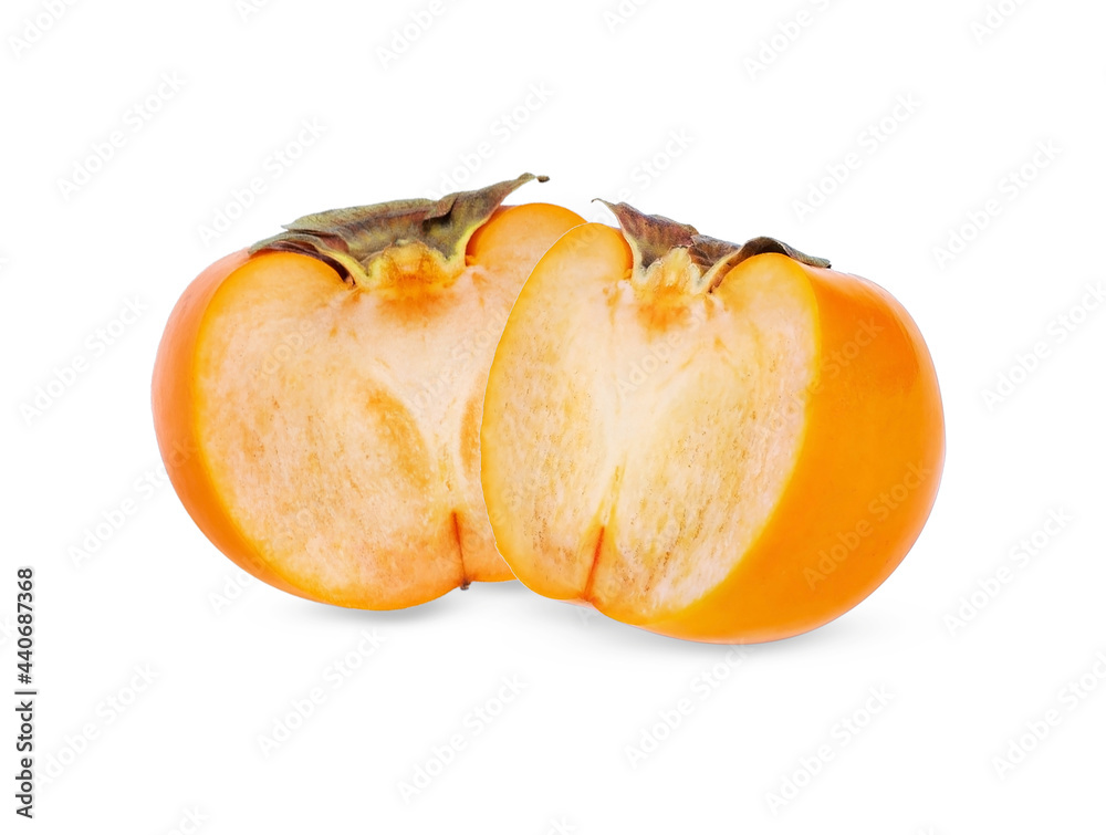  persimmon fruit on white background