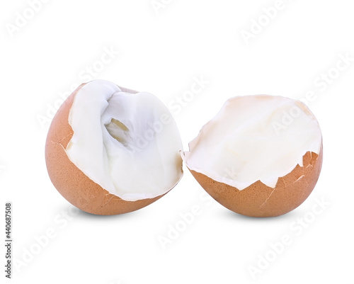 boil egg on white background