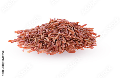 Red rice isolated on white background