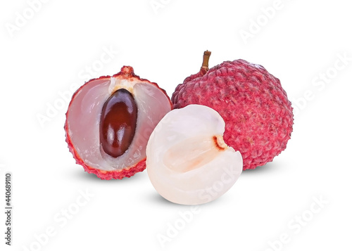 Lychee fruit  isolated on white background