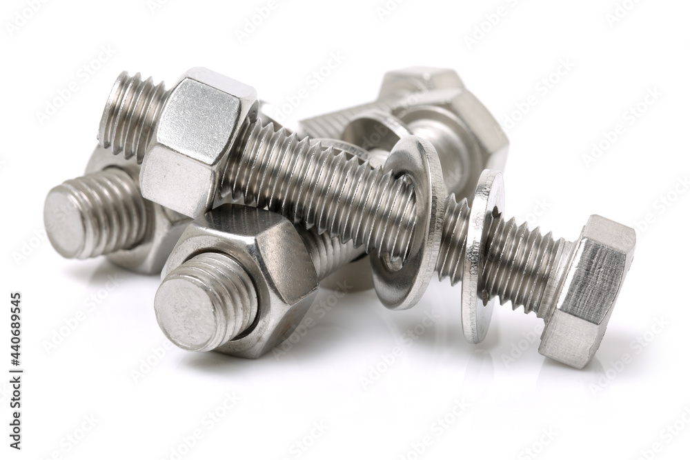 bolt and nut isolated on white background bolt and nut isolated on white background