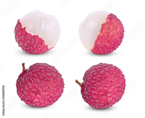 Lychee fruit  isolated on white  background