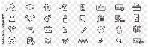 Lawyer and justice icons set vector