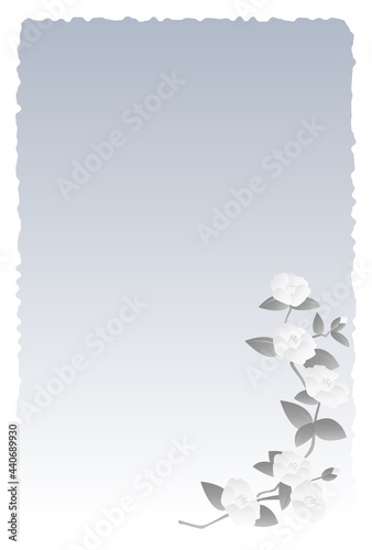 喪中はがき　ツバキの花