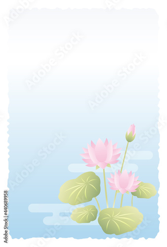 喪中はがき　蓮の花