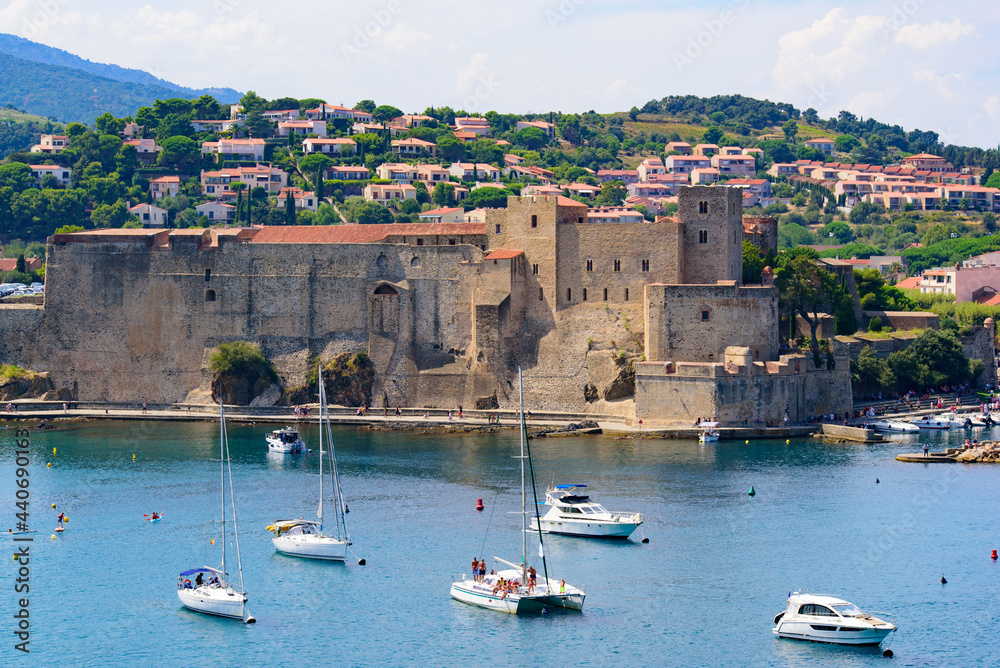 Château Royal de Collioure, a French royal castle in the town of Collioure, France