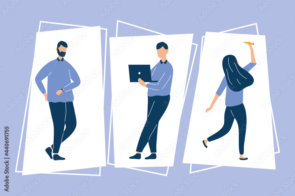 Obraz premium three productive persons