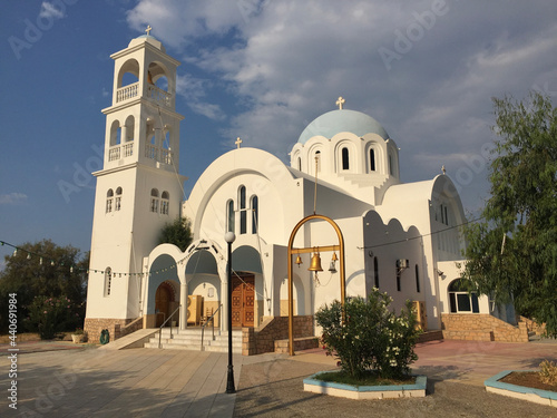 The church of Agioi Anargyroi in the village of Skala on the island of Agistri, Greece. photo