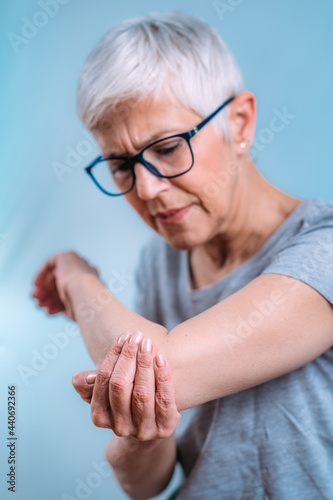 Senior Woman with Painful Elbow.