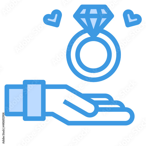 Propose blue outline icon