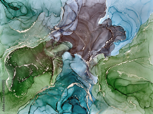 Alcohol ink art.Mixing liquid paints. Modern  abstract colorful background  wallpaper. Marble texture.Translucent colors