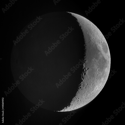 The Earthshine Moon in the waxing crescent phase. Taken with my telescope. photo