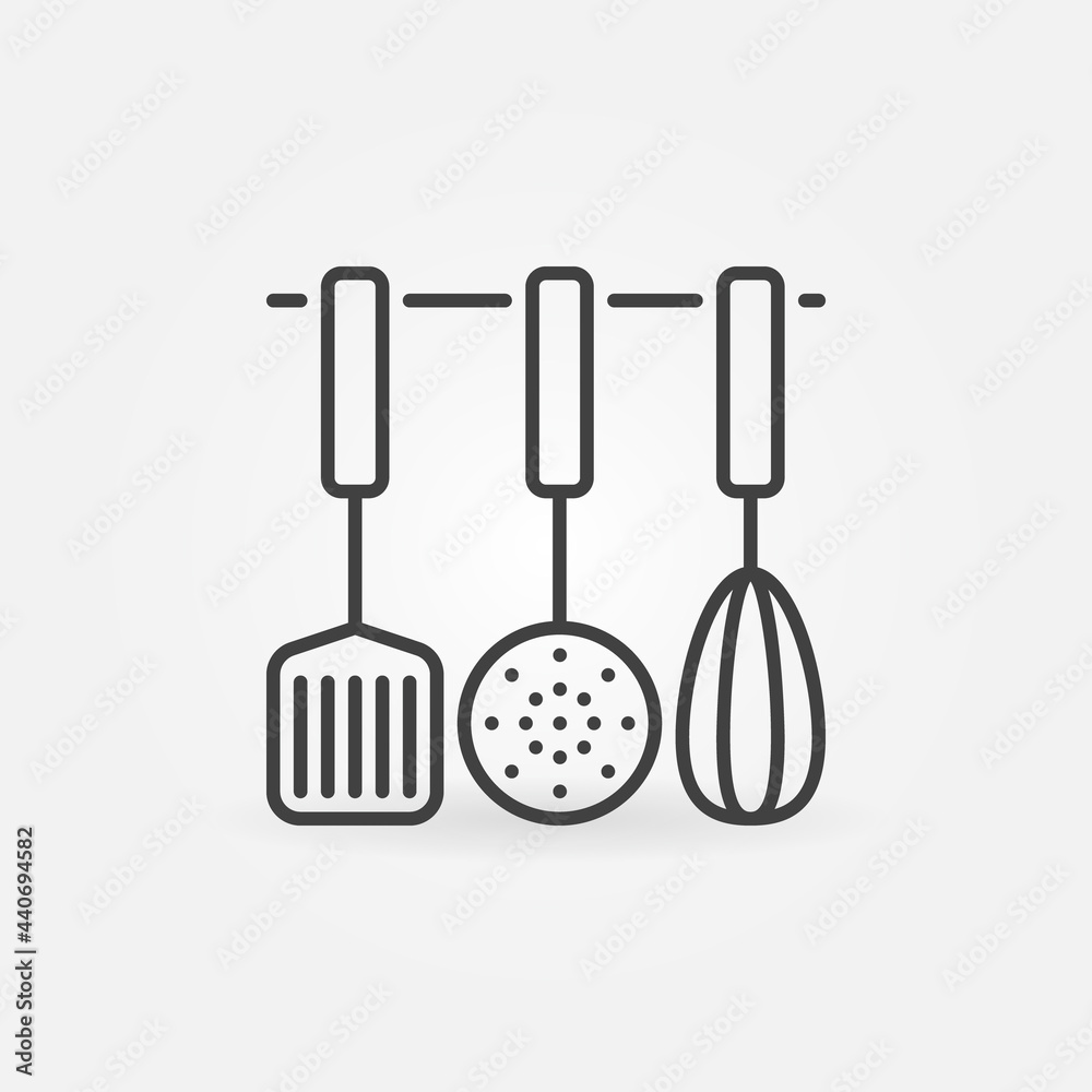 Kitchen Utensils vector concept icon in thin line style Kitchen Utensils vector concept icon in thin line style