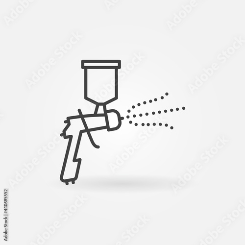 Spray Painting or Air Gun Spraying line vector concept icon