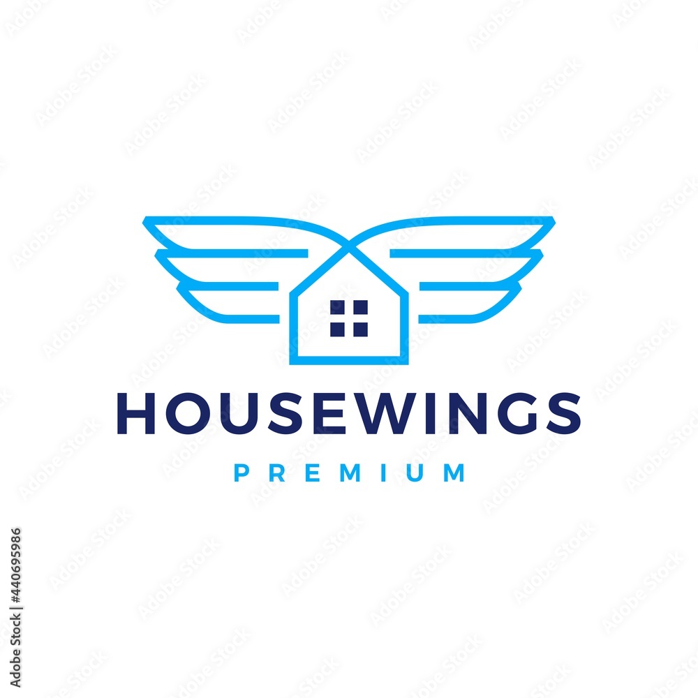 house home wing logo vector icon illustration