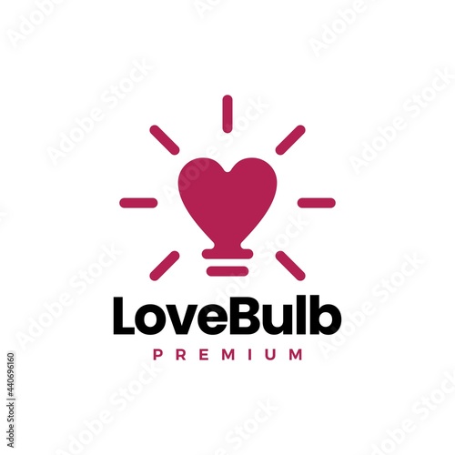 love bulb lamp idea smart heart logo vector icon illustration