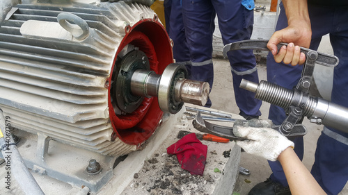 Rotor shaft and bearing for electric motor , Overhaul electric motor and change new bearing for electric motor onsite service