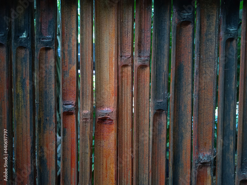 Bamboo fence wall with beautiful patterns