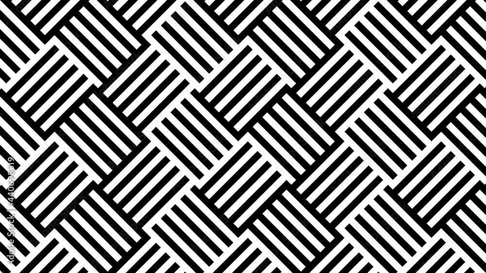 Striped tiles mosaic in monochrome color palette. Seamless loop motion graphic animated pattern in flat style Striped tiles mosaic in monochrome color palette. Seamless loop motion graphic animated pattern in flat style