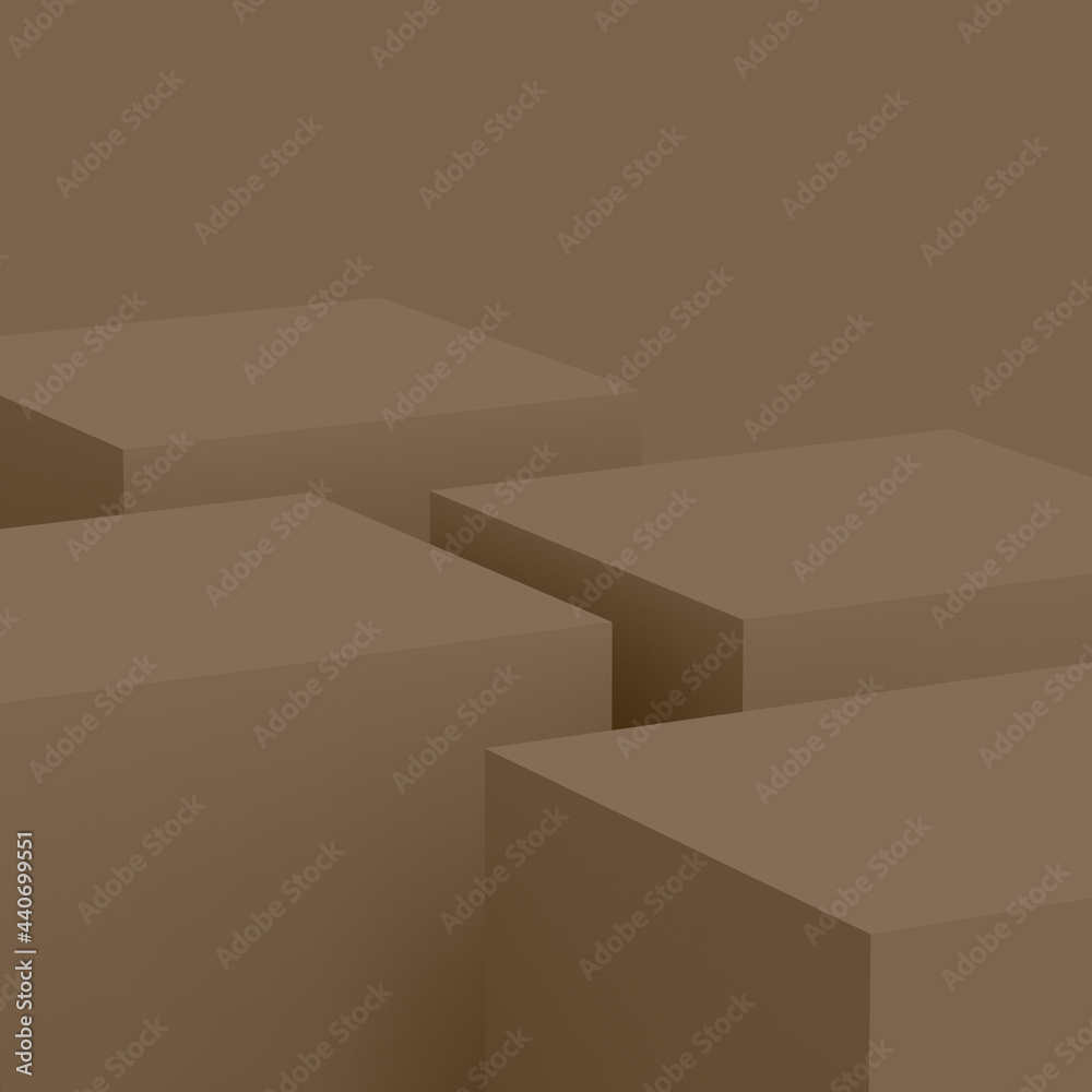 3d brown cube and box podium minimal scene studio background. Abstract 3d geometric shape object illustration render. Natural color tones. 3d brown cube and box podium minimal scene studio background. Abstract 3d geometric shape object illustration render. Natural color tones.