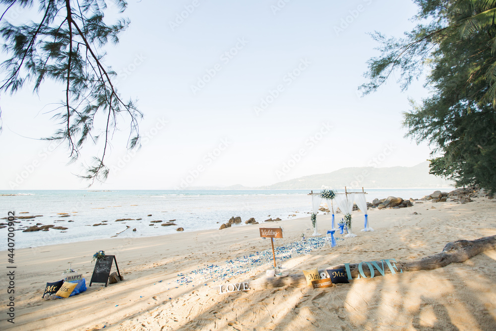 Fototapeta premium Wedding setup on the beach
