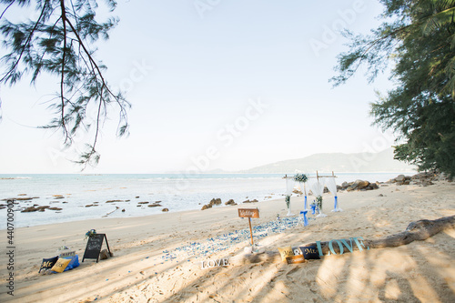 Fototapeta Naklejka Na Ścianę i Meble -  Wedding setup on the beach