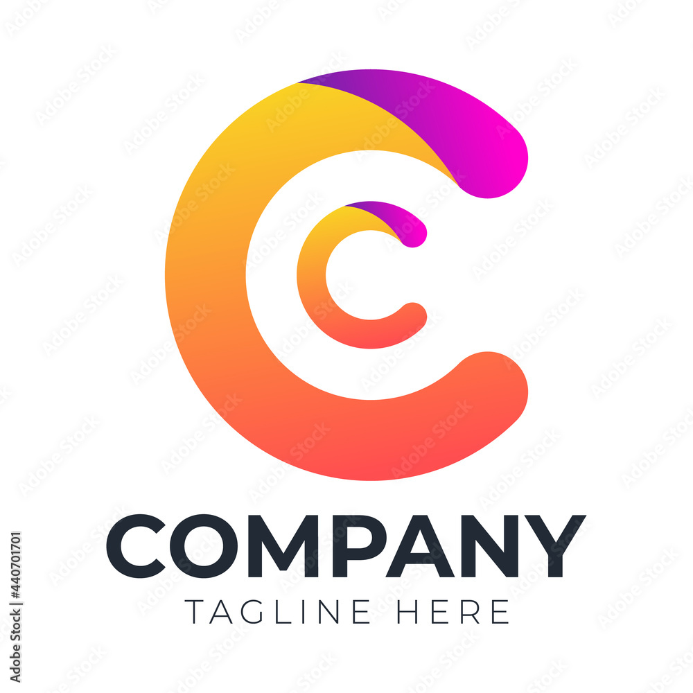 Modern Letter C Logo Design Template. Colorful Letter C Logo Vector, C Icon Concept.