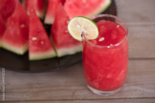 Summer dessert watermelon and watermelon juice