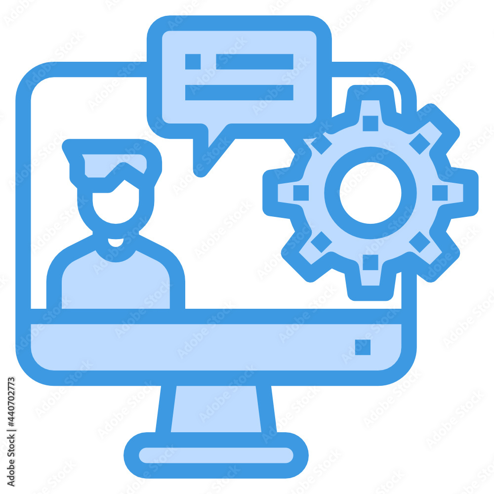 Online Consult blue outline icon