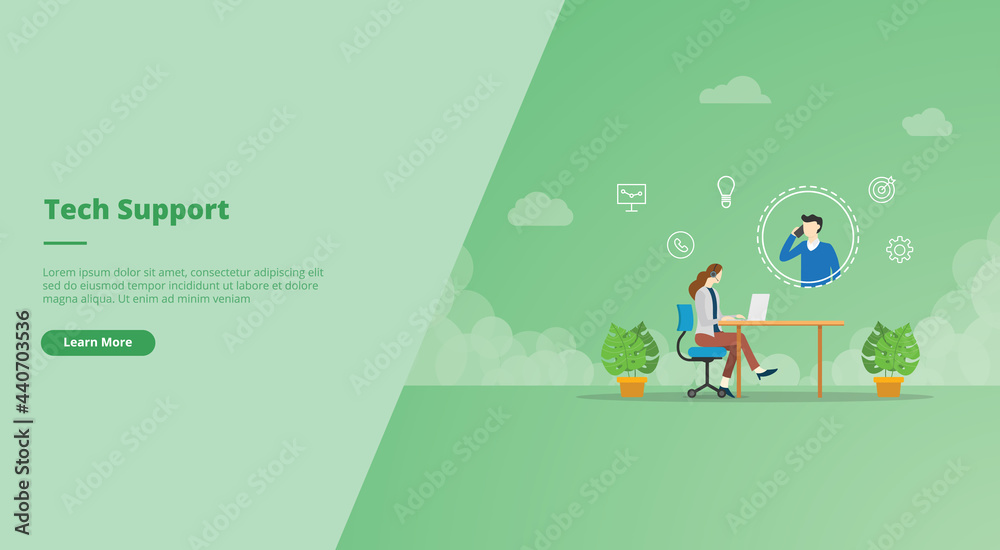 tech support concept for website landing homepage template banner or slide presentation cover tech support concept for website landing homepage template banner or slide presentation cover