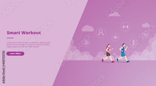 smart workout concept for website landing homepage template banner or slide presentation cover