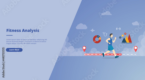 fitness analysis concept for website landing homepage template banner or slide presentation cover