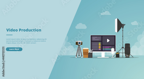 video production concept for website landing homepage template banner or slide presentation cover