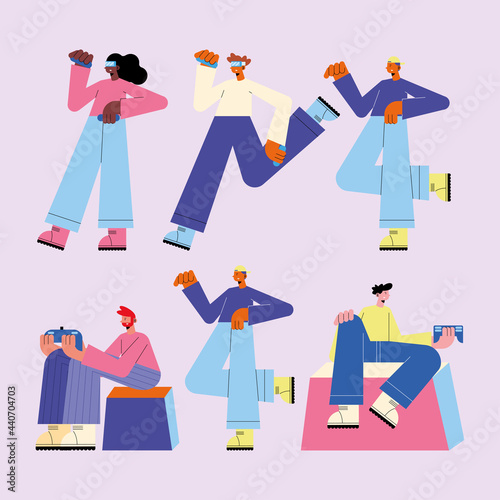 six gamers characters