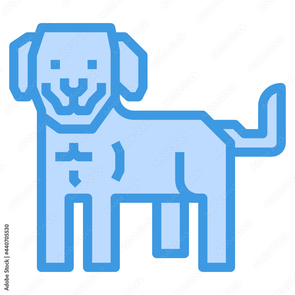 Dog blue outline icon