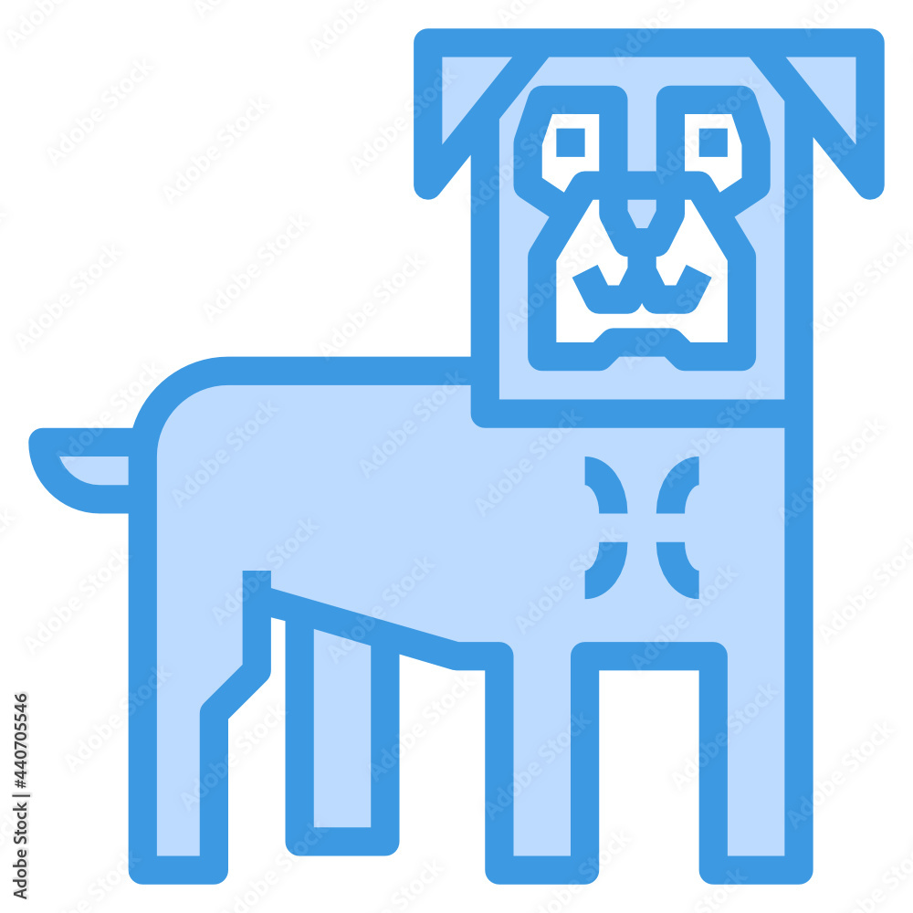 Obraz premium Dog blue outline icon