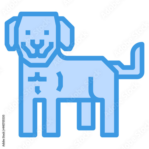 Dog blue outline icon © itim2101
