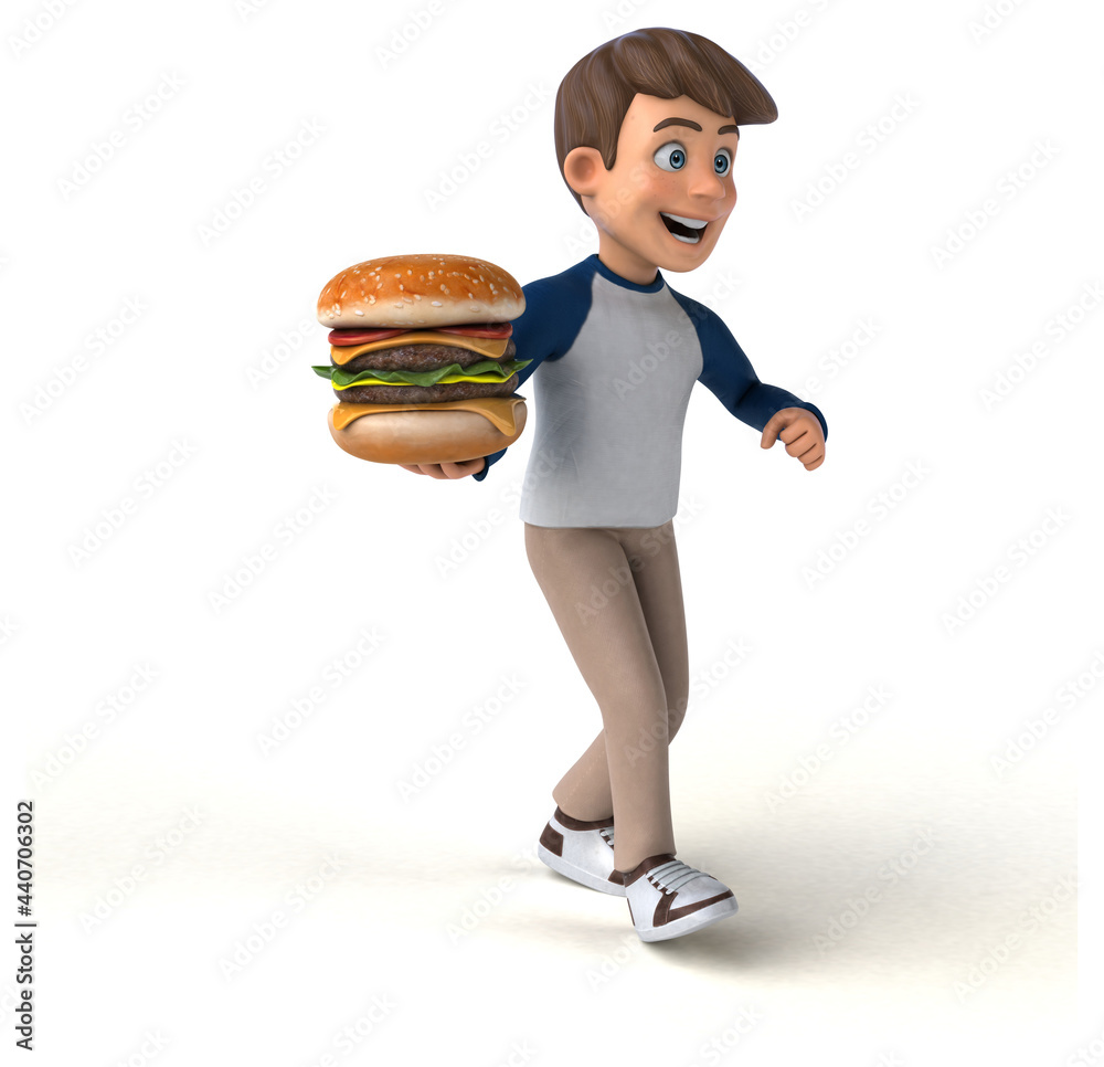 3D cartoon character fun teenager