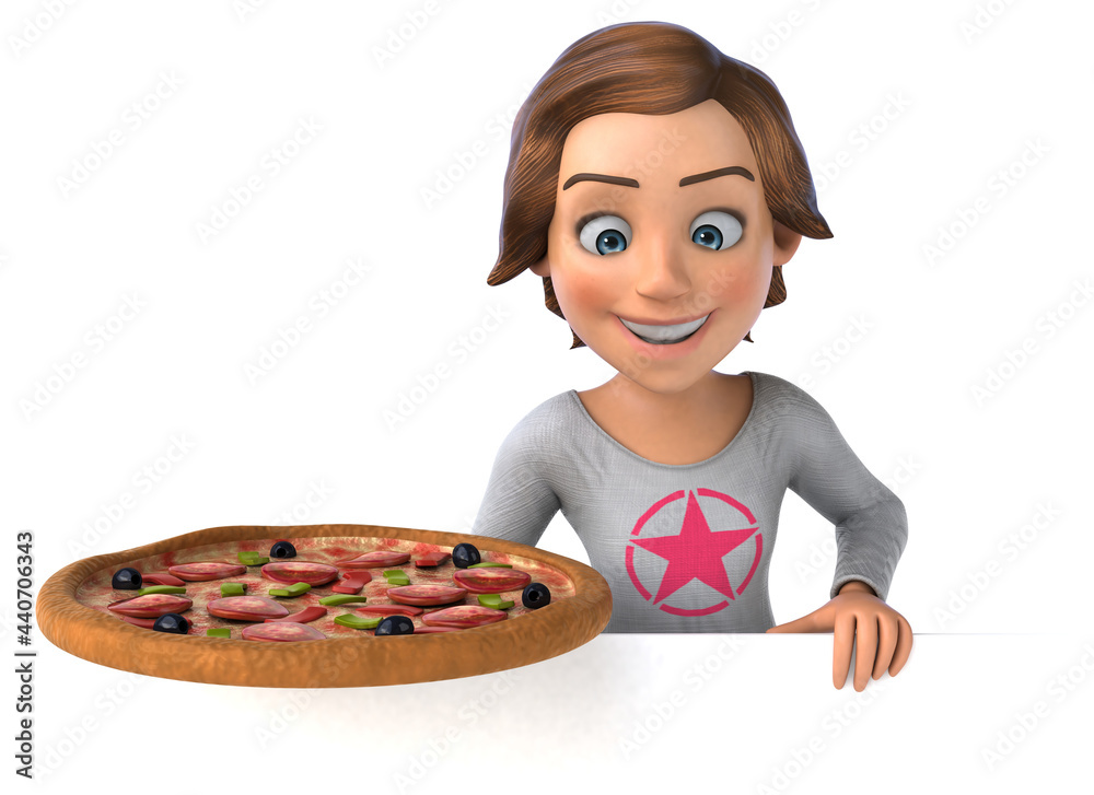 Fun 3D illustration of a cartoon teenage girl Fun 3D illustration of a cartoon teenage girl