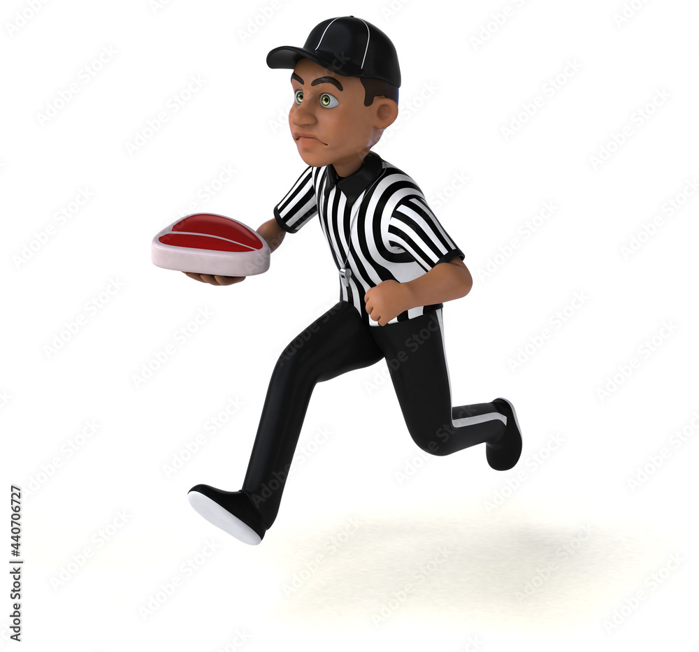 Fun 3D Illustration of an american Referee