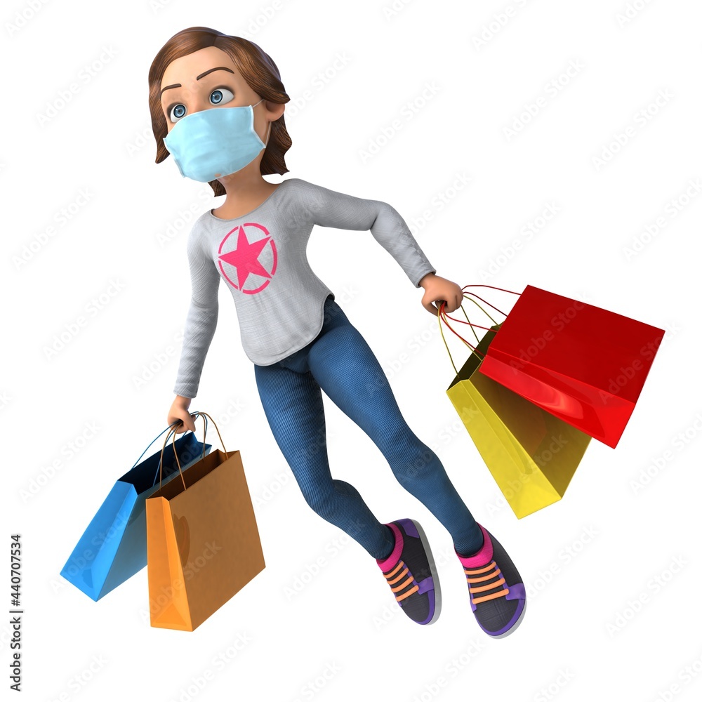 Fun 3D illustration of a cartoon teenage girl Fun 3D illustration of a cartoon teenage girl