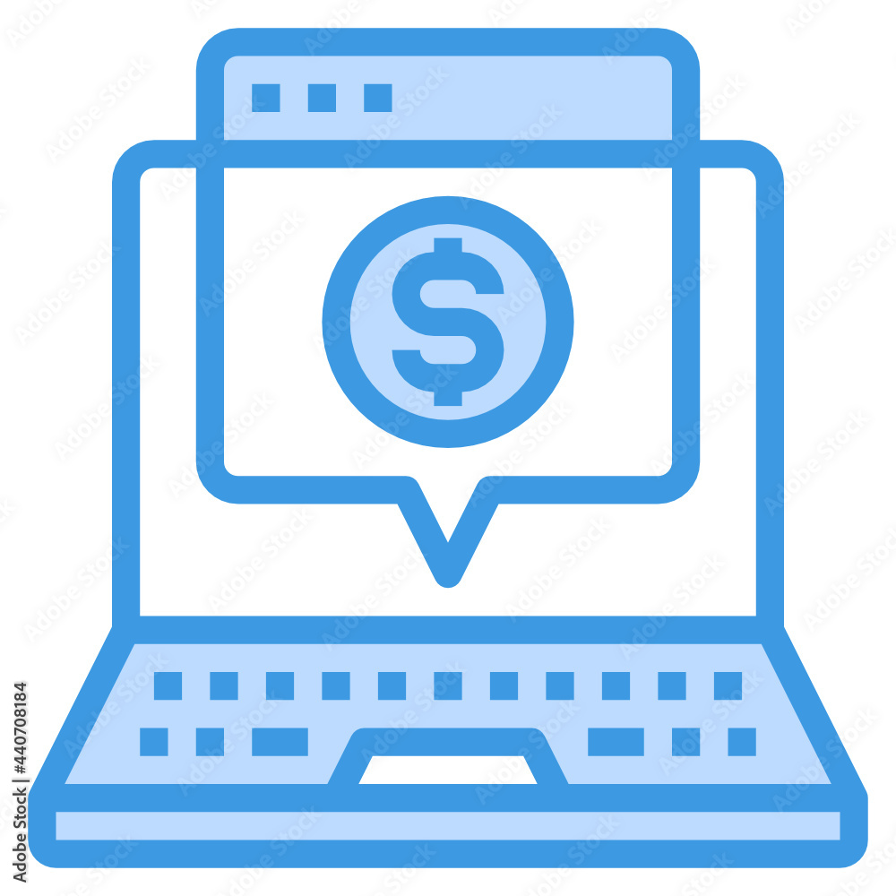 Laptop blue outline icon Laptop blue outline icon