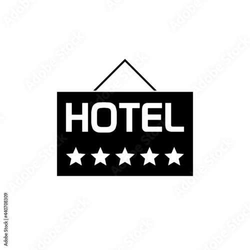 Hotel five stars icon isolated on white background