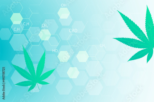 Formula molecular structure of marijuana for CBD