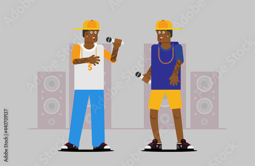 Colorful Rap Battle Flat Vector